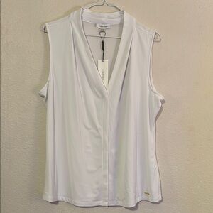Calvin Klein Women's White Sleeveless Top